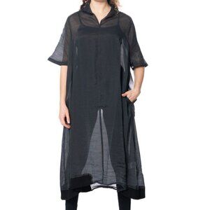 RUNDHOLZ black label oversized tunic dress semi sheer blak size small
